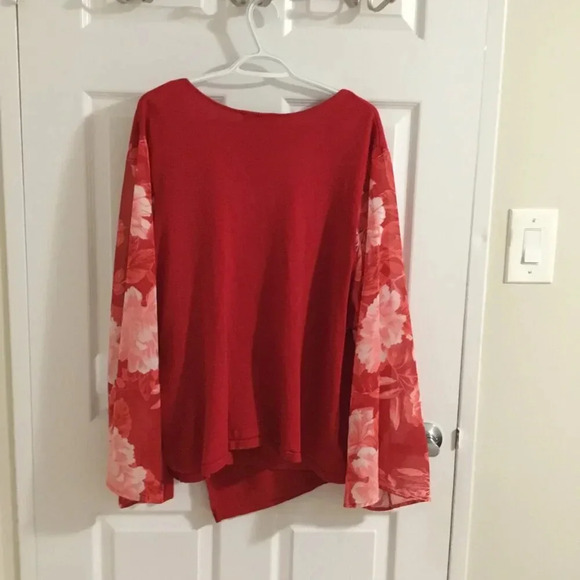 INC Womens Plus Flare Sleeve V-Neck Wrap Top Sz 3 X - Picture 3 of 8